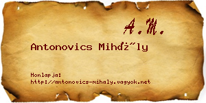 Antonovics Mihály névjegykártya